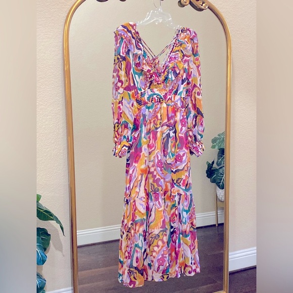 Anthropologie The Marais Printed Chiffon Maxi Dress Size 3X - Picture 6 of 14